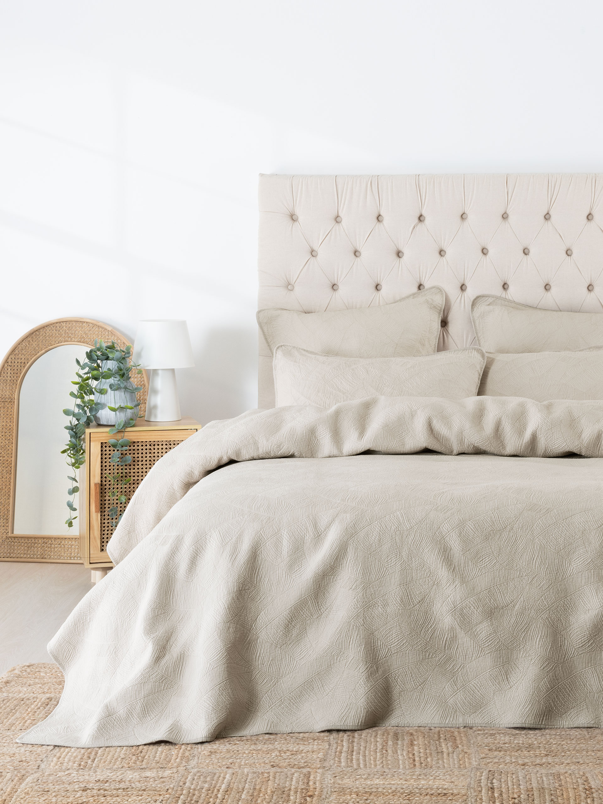 Quilted Coverlet • Embroidered • Chantal • 100% Cotton