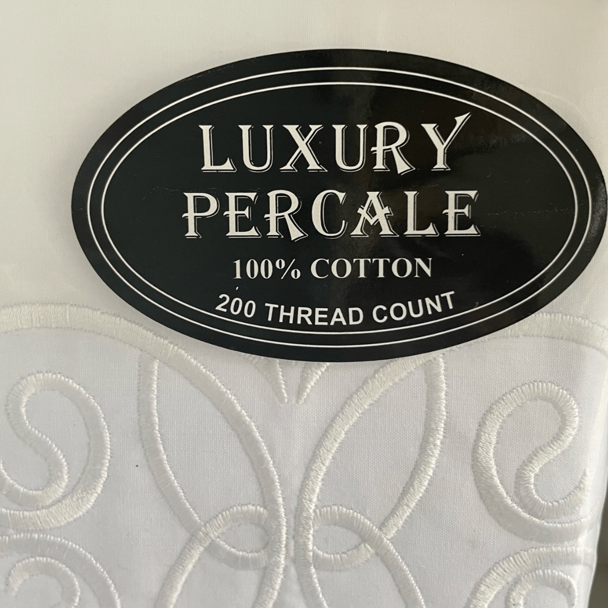 Duvet Cover • Embroidered • Elegance • 200T • 100% Cotton Percale • White - Image 6