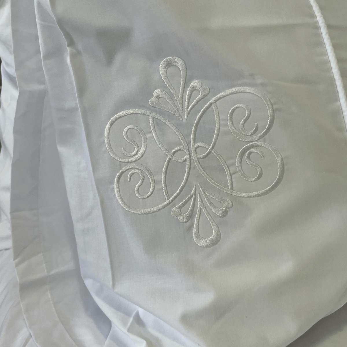 Duvet Cover • Embroidered • Elegance • 200T • 100% Cotton Percale • White - Image 3