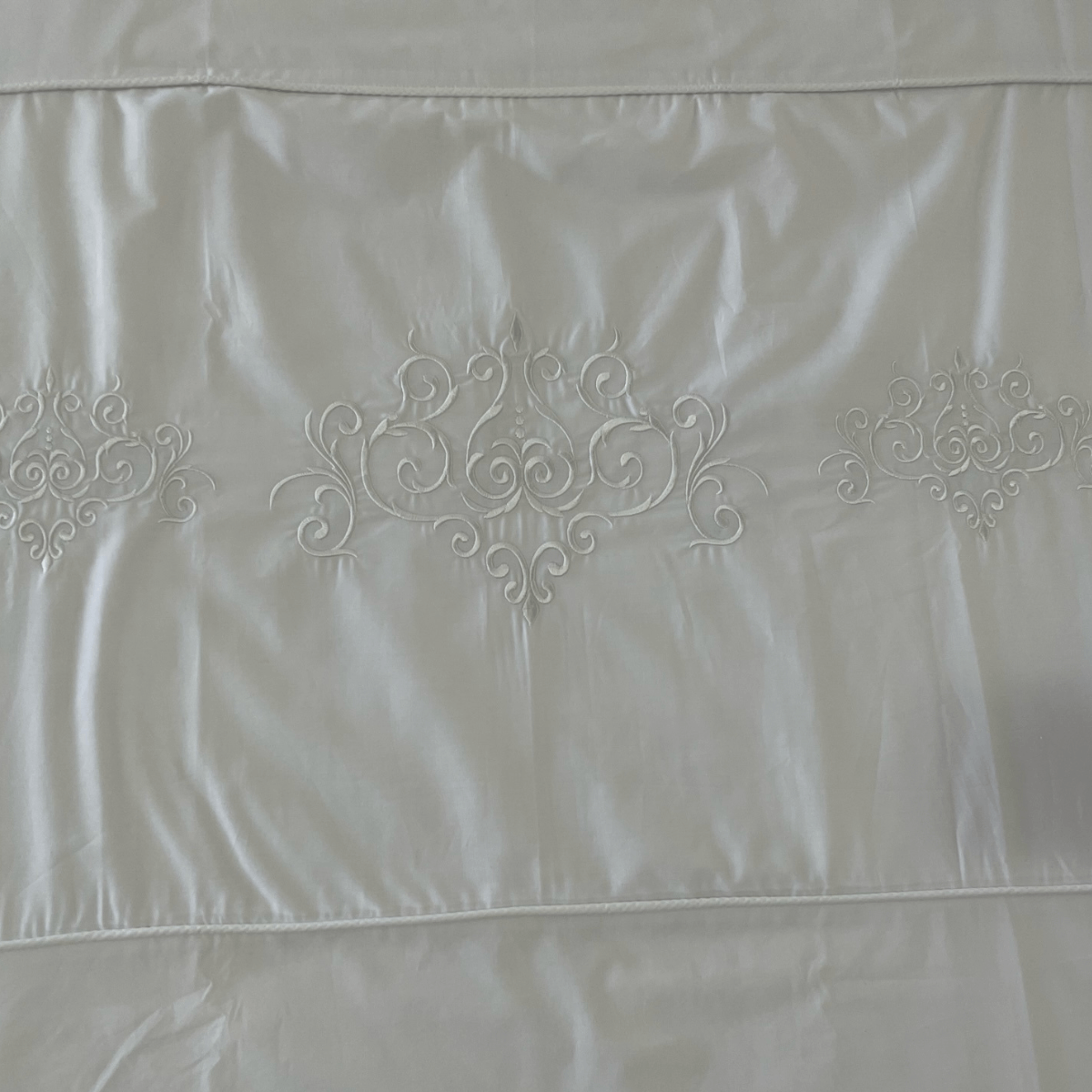 Duvet Cover • Embroidered • Ornate • 200T • 100% Cotton Percale • White - Image 7