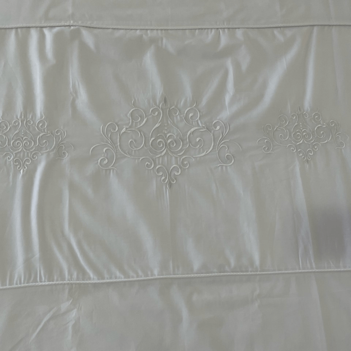 Duvet Cover • Embroidered • Ornate • 200T • 100% Cotton Percale • White - Image 6