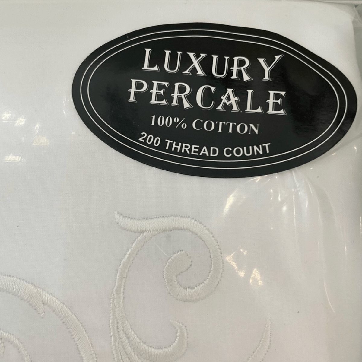 Duvet Cover • Embroidered • Ornate • 200T • 100% Cotton Percale • White - Image 4