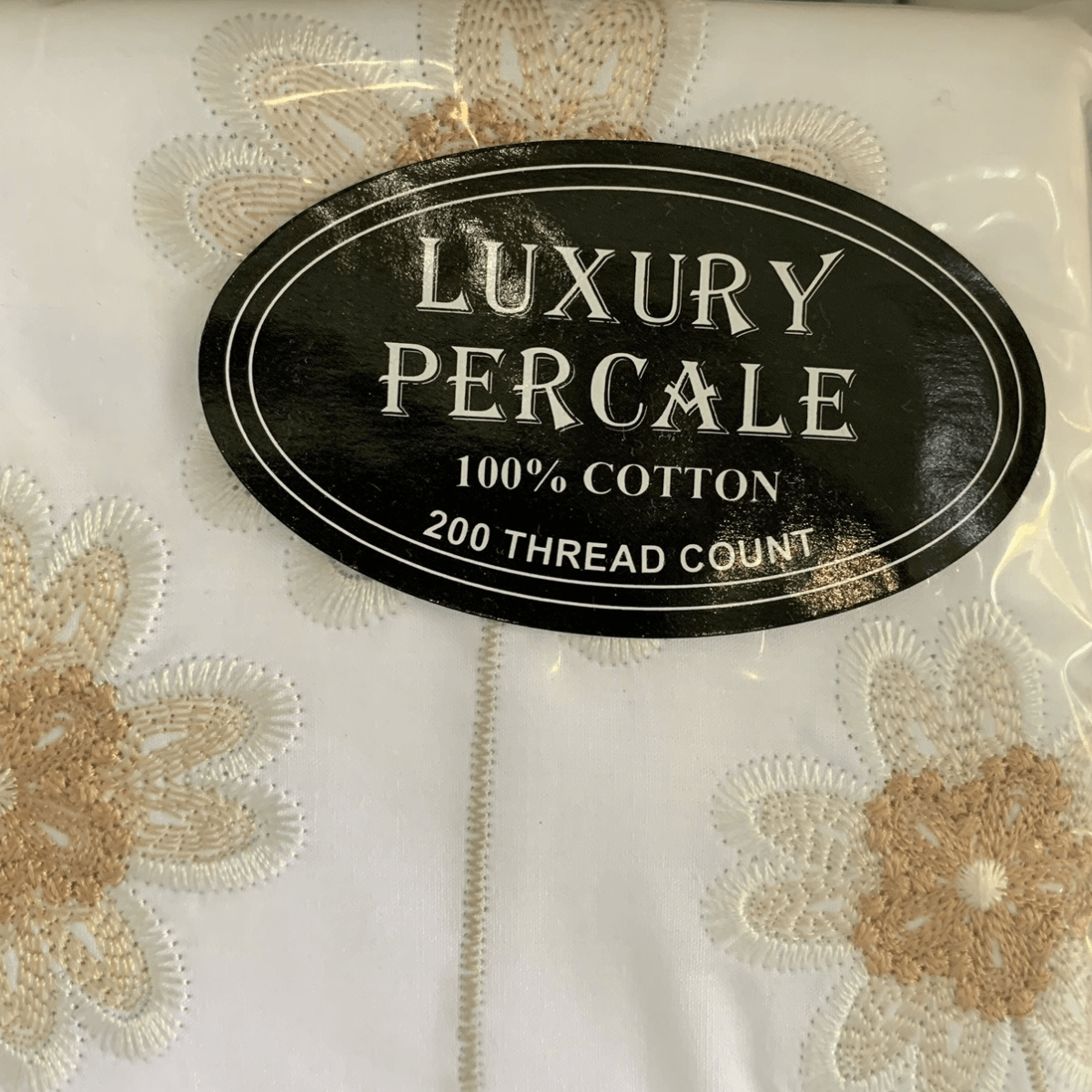 Duvet Cover • Embroidered • Small Daisy • 200T • 100% Cotton Percale • White - Image 5