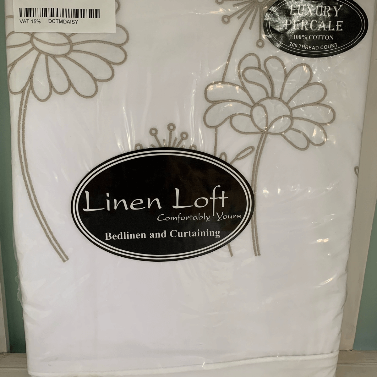 Duvet Cover • Embroidered • Modern Daisy • 200T • 100% Cotton Percale • White - Image 2