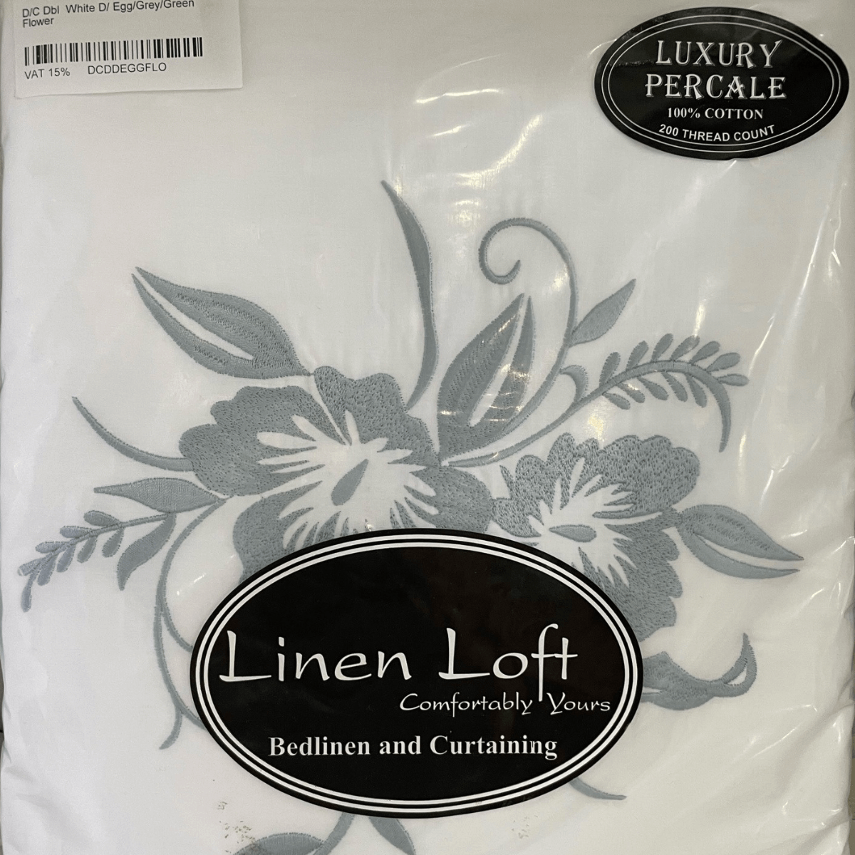 Duvet Cover • Embroidered • Flower • 200T • 100% Cotton Percale • White - Image 17