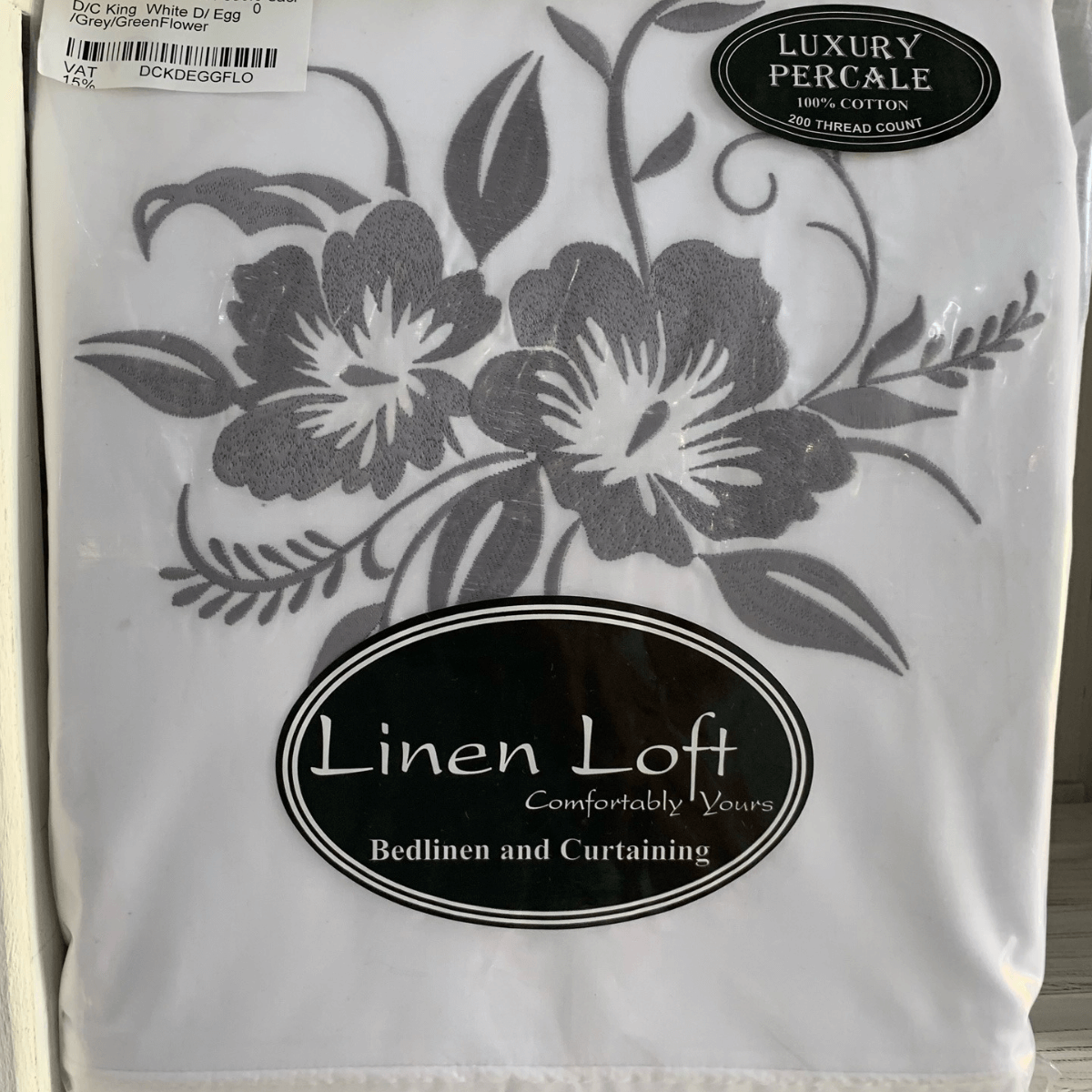 Duvet Cover • Embroidered • Flower • 200T • 100% Cotton Percale • White - Image 10