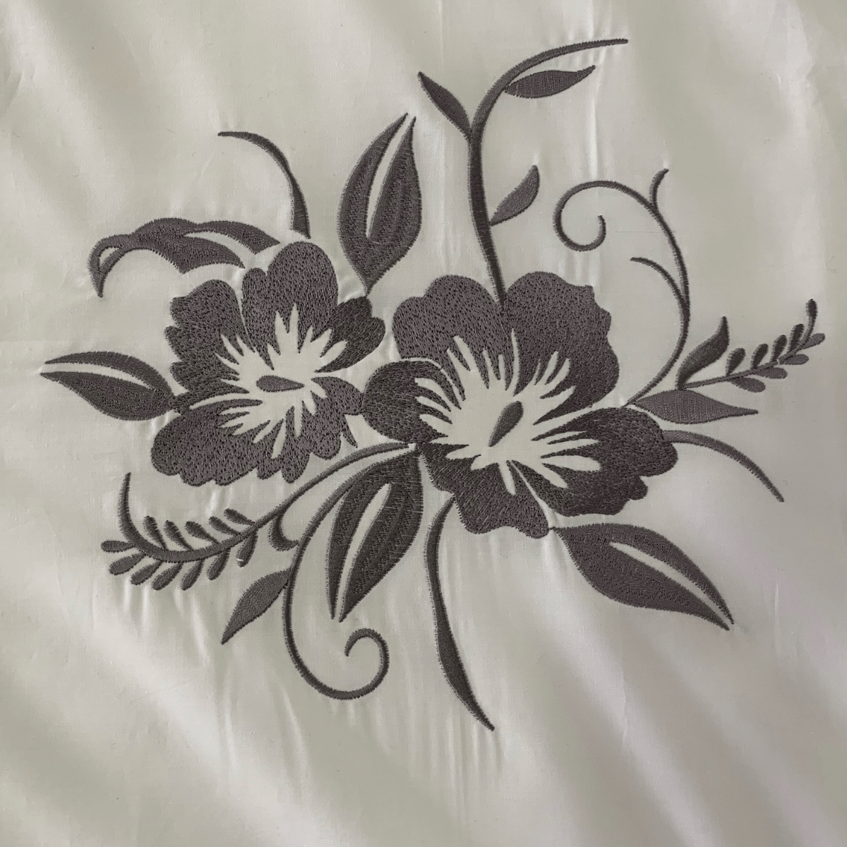 Duvet Cover • Embroidered • Flower • 200T • 100% Cotton Percale • White - Image 8