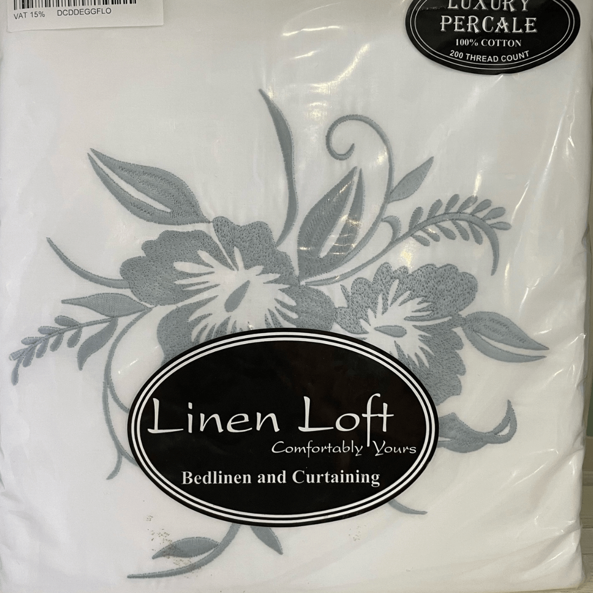 Duvet Cover • Embroidered • Flower • 200T • 100% Cotton Percale • White - Image 5