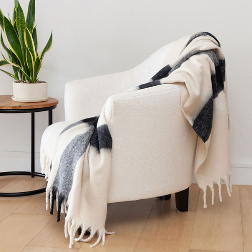 Throw • Textured • Soft Wool look • Faux